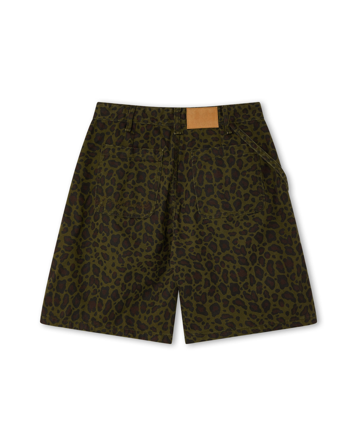 WIDE LEG SHORTS CAMO DARK GREEN